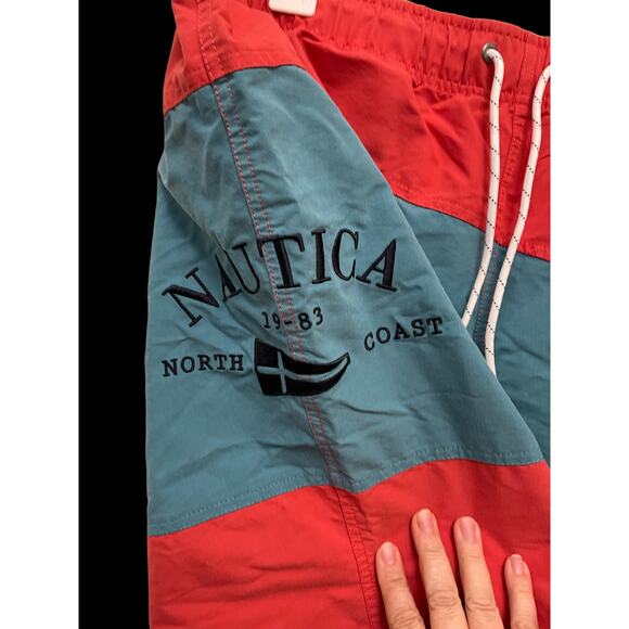 NEW Mens Nautica Orange Swim Trunks Size XXL 1983 North Coast Quick Dry Wicking - Picture 4 of 4